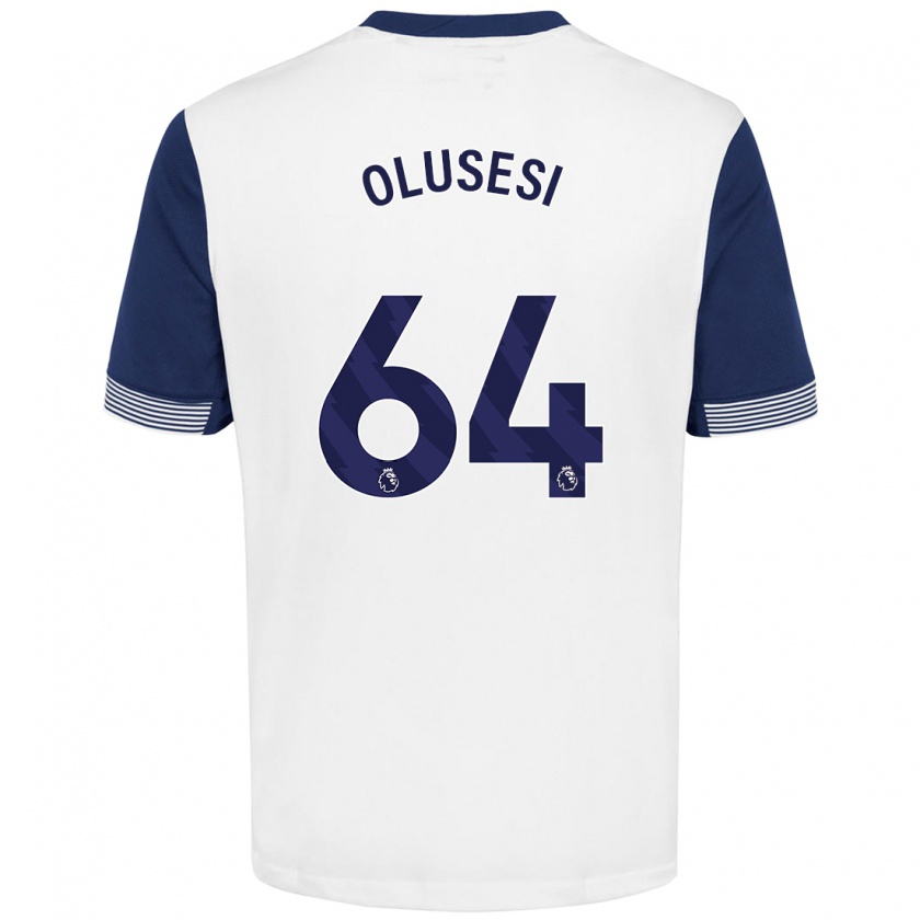 Kandiny Niño Camiseta Callum Olusesi #64 Blanco Azul 1ª Equipación 2024/25 La Camisa Chile