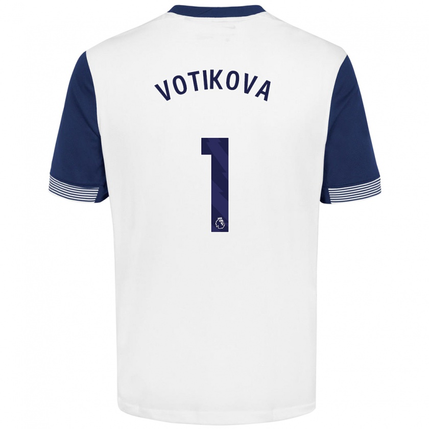 Kandiny Niño Camiseta Barbora Votíková #1 Blanco Azul 1ª Equipación 2024/25 La Camisa Chile