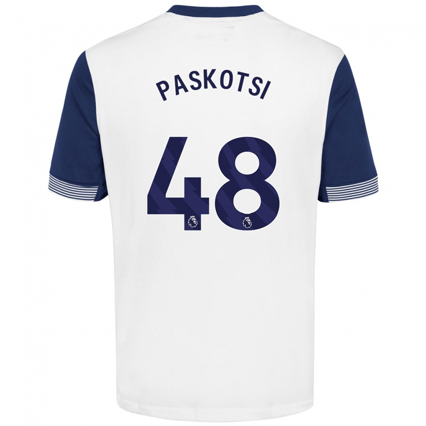 Kandiny Niño Camiseta Maksim Paskotsi #48 Blanco Azul 1ª Equipación 2024/25 La Camisa Chile