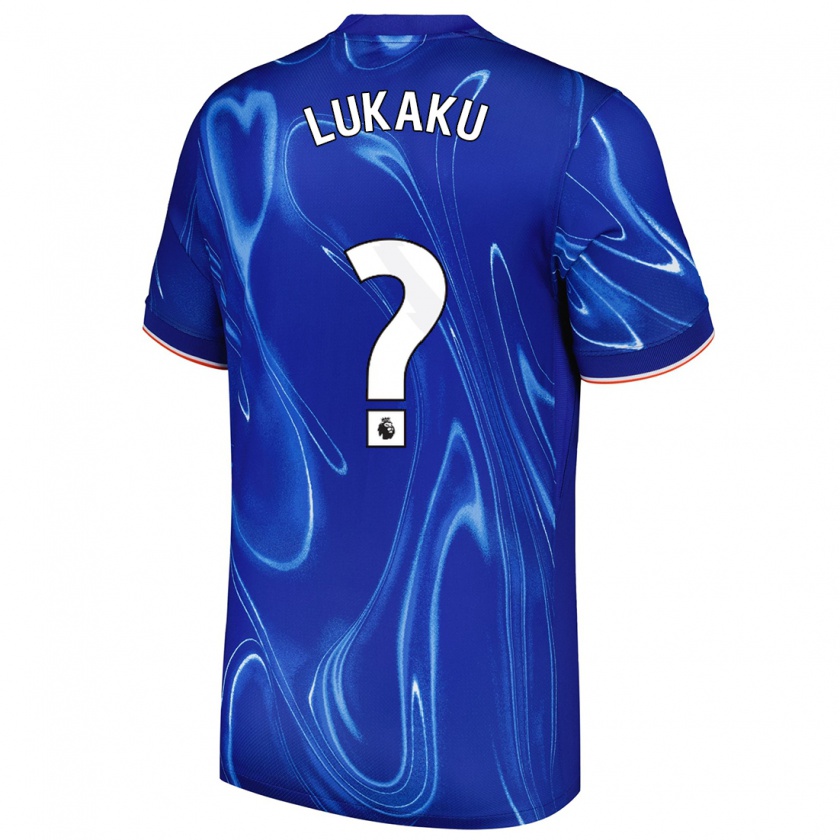 Kandiny Niño Camiseta Romelu Lukaku #0 Azul Blanco 1ª Equipación 2024/25 La Camisa Chile