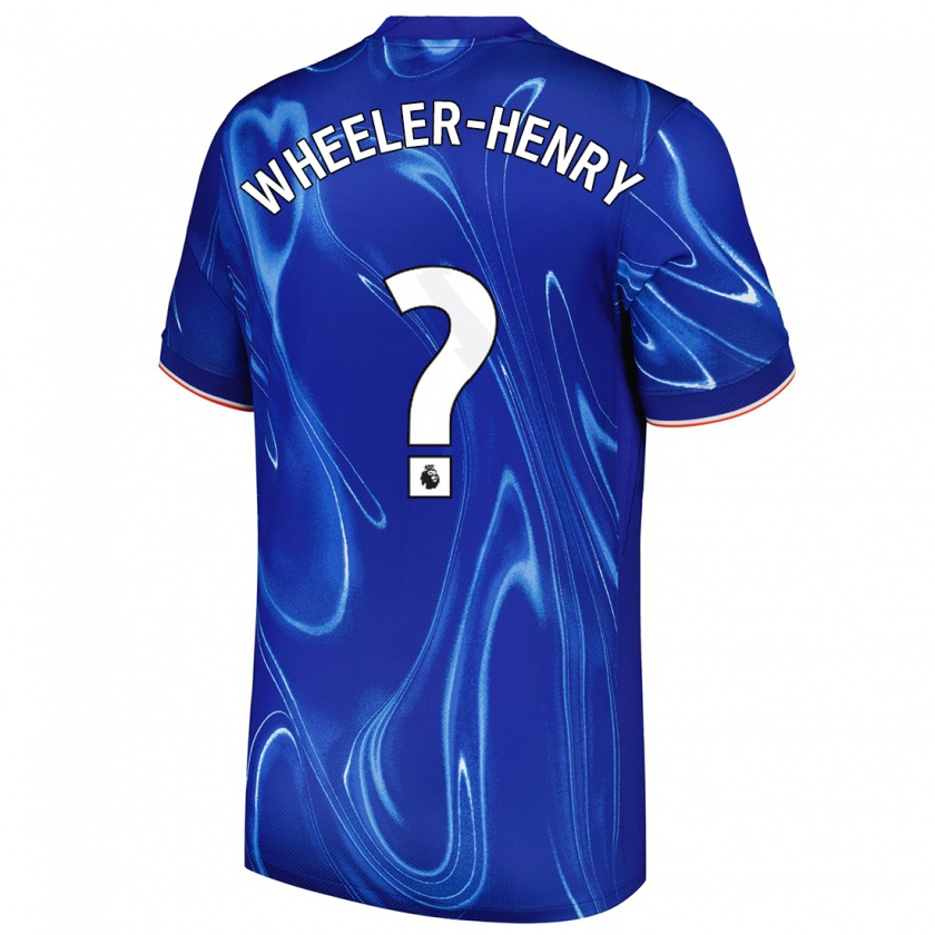 Kandiny Niño Camiseta Joseph Wheeler-Henry #0 Azul Blanco 1ª Equipación 2024/25 La Camisa Chile