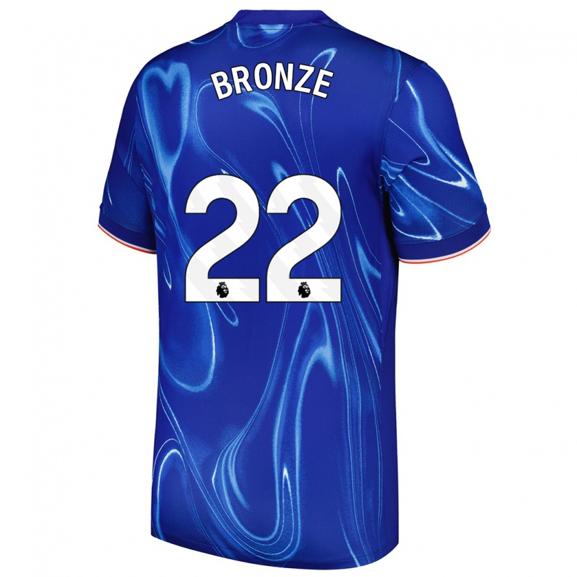 Kandiny Niño Camiseta Lucy Bronze #22 Azul Blanco 1ª Equipación 2024/25 La Camisa Chile