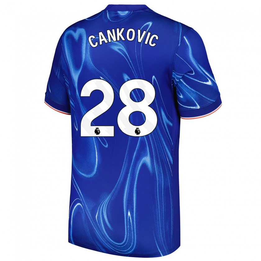 Kandiny Niño Camiseta Jelena Čanković #28 Azul Blanco 1ª Equipación 2024/25 La Camisa Chile