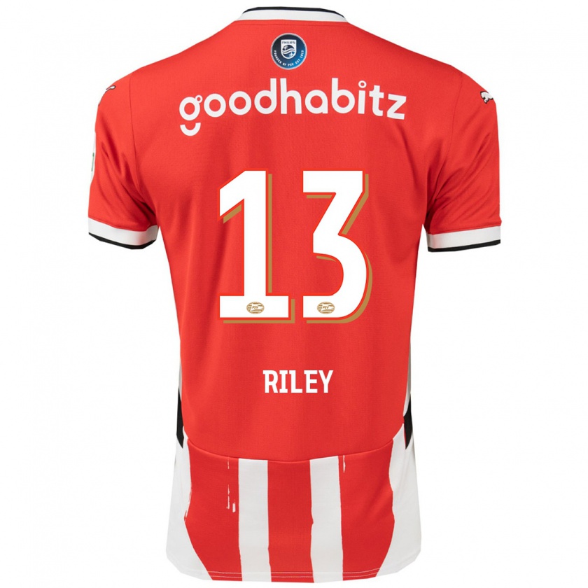 Kandiny Niño Camiseta Indiah-Paige Riley #13 Rojo Blanco 1ª Equipación 2024/25 La Camisa Chile