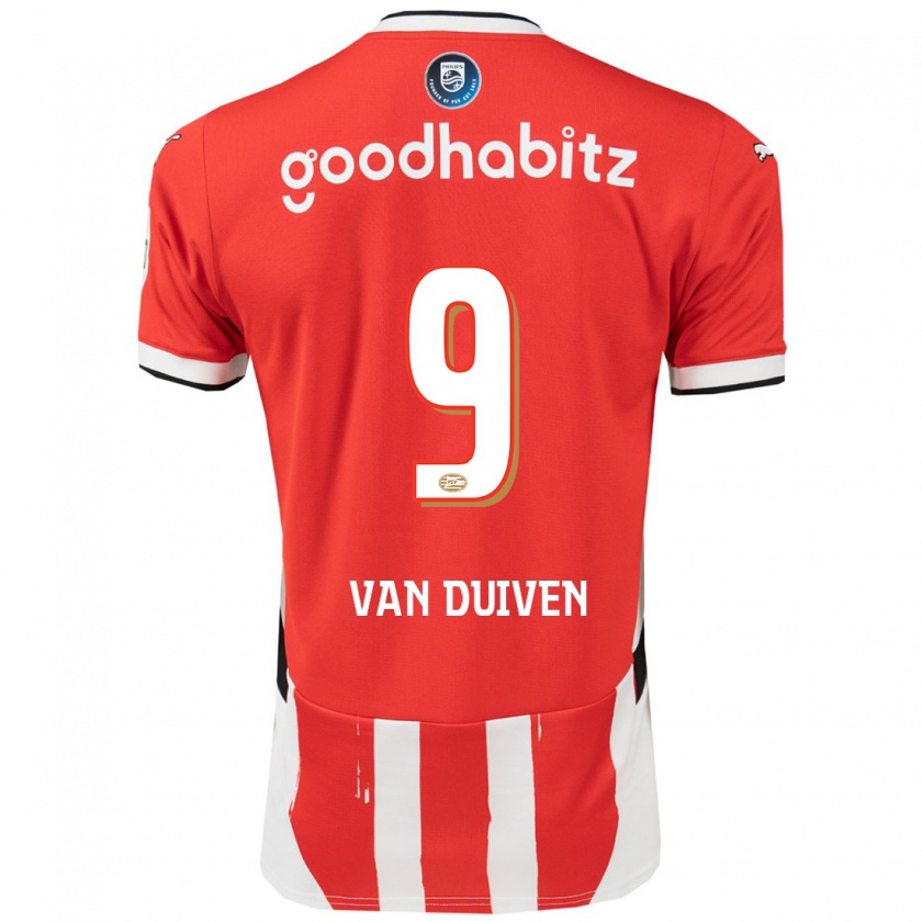 Kandiny Niño Camiseta Jason Van Duiven #9 Rojo Blanco 1ª Equipación 2024/25 La Camisa Chile