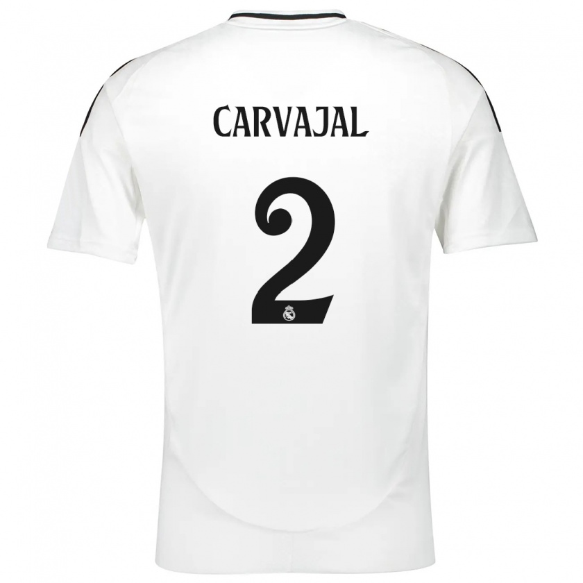 Kandiny Niño Camiseta Daniel Carvajal #2 Blanco 1ª Equipación 2024/25 La Camisa Chile