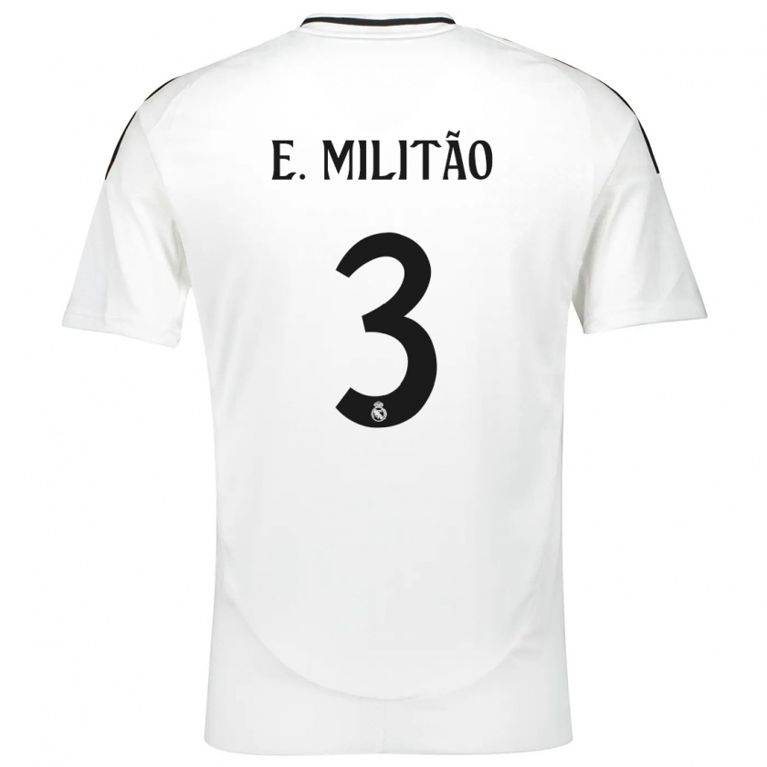 Kandiny Niño Camiseta Éder Militão #3 Blanco 1ª Equipación 2024/25 La Camisa Chile