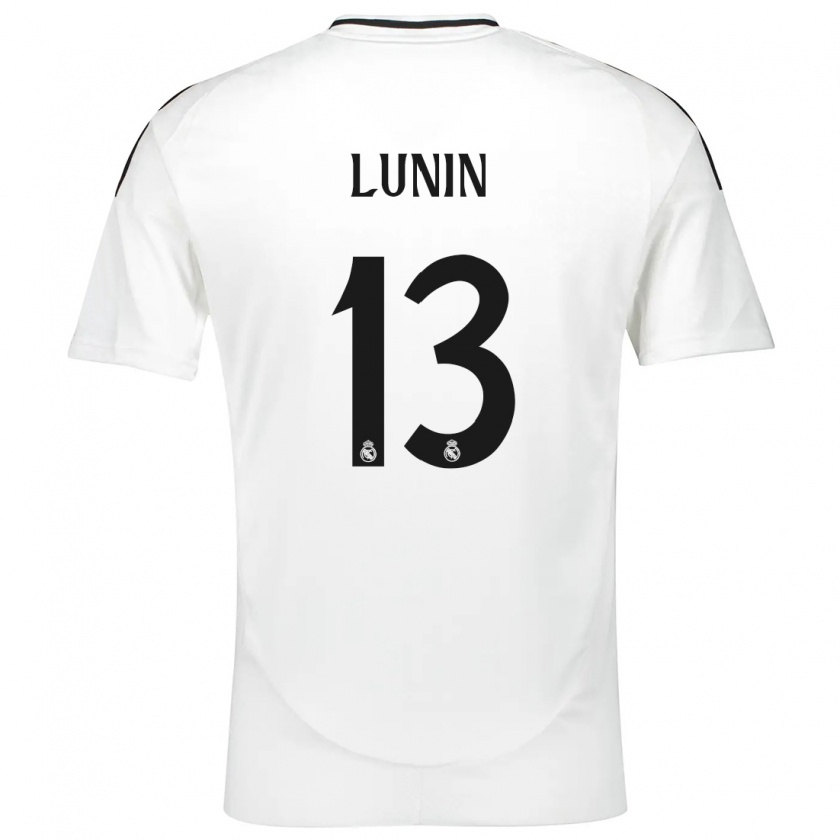 Kandiny Niño Camiseta Andriy Lunin #13 Blanco 1ª Equipación 2024/25 La Camisa Chile