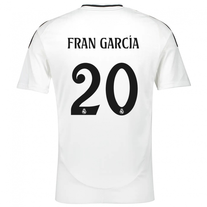 Kandiny Niño Camiseta Fran García #20 Blanco 1ª Equipación 2024/25 La Camisa Chile