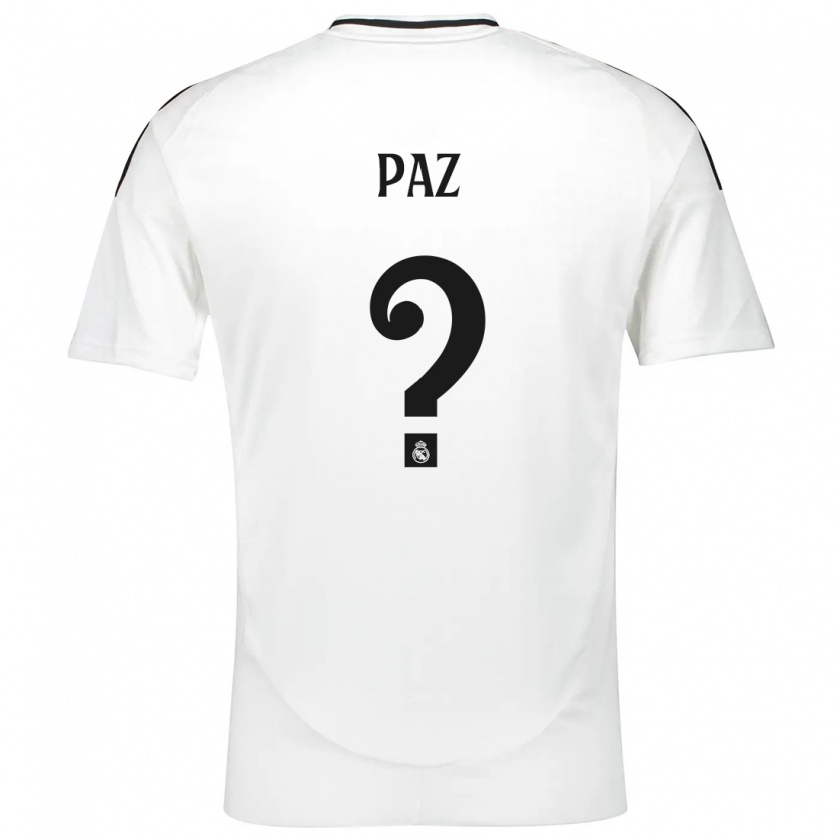 Kandiny Niño Camiseta Nico Paz #0 Blanco 1ª Equipación 2024/25 La Camisa Chile