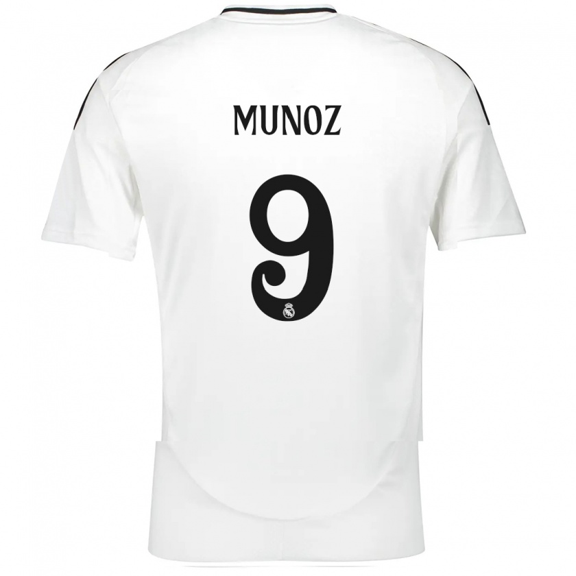 Kandiny Niño Camiseta Víctor Muñoz #9 Blanco 1ª Equipación 2024/25 La Camisa Chile