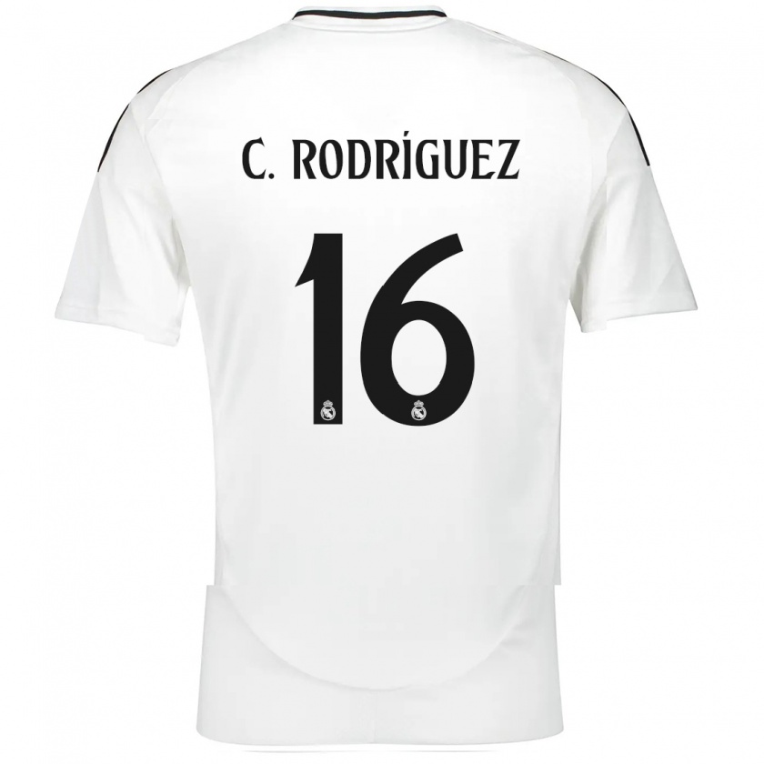 Kandiny Niño Camiseta Carlos Rodríguez #16 Blanco 1ª Equipación 2024/25 La Camisa Chile