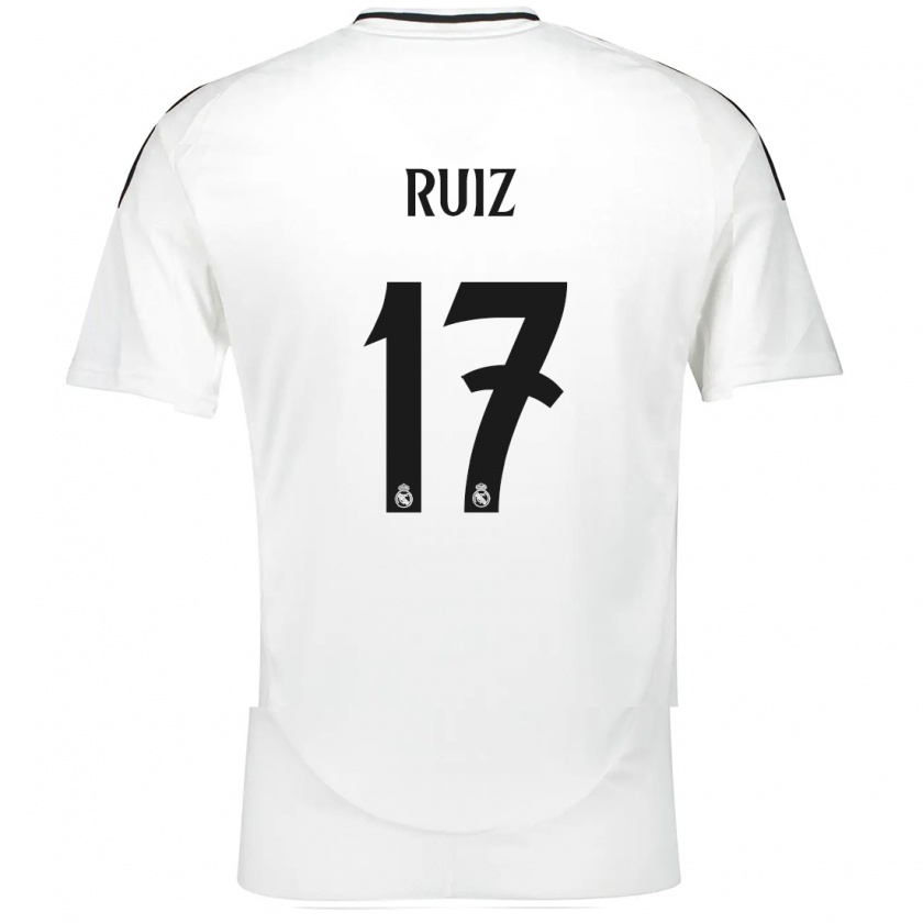 Kandiny Niño Camiseta David Ruiz #17 Blanco 1ª Equipación 2024/25 La Camisa Chile