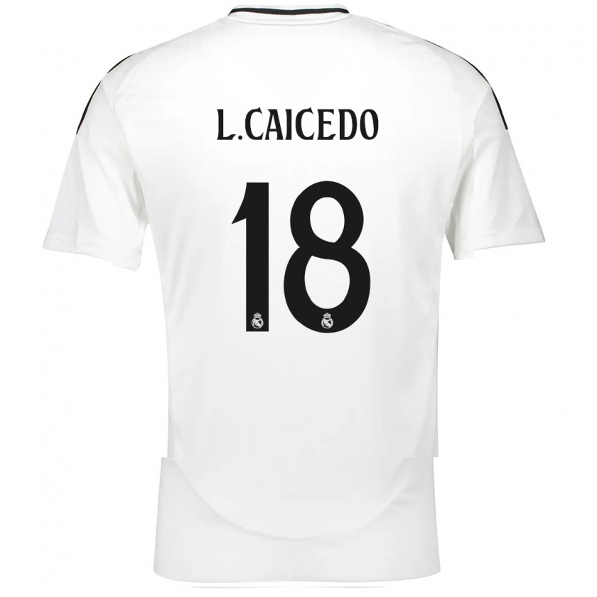 Kandiny Niño Camiseta Linda Caicedo #18 Blanco 1ª Equipación 2024/25 La Camisa Chile