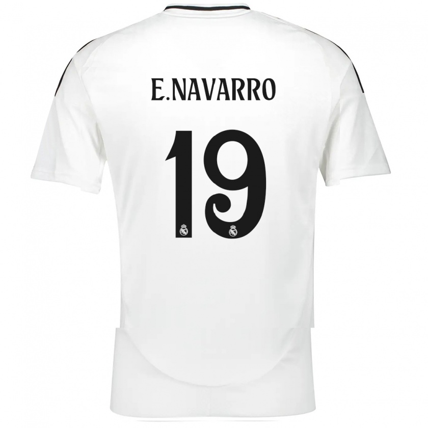 Kandiny Niño Camiseta Eva Navarro #19 Blanco 1ª Equipación 2024/25 La Camisa Chile