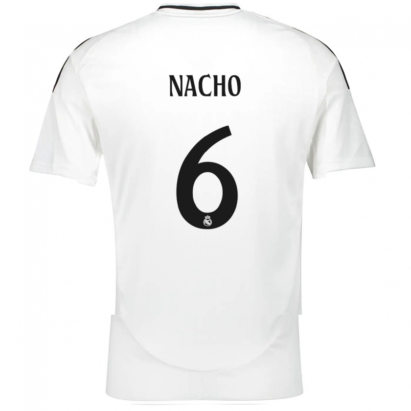 Kandiny Niño Camiseta Nacho Fernández #6 Blanco 1ª Equipación 2024/25 La Camisa Chile