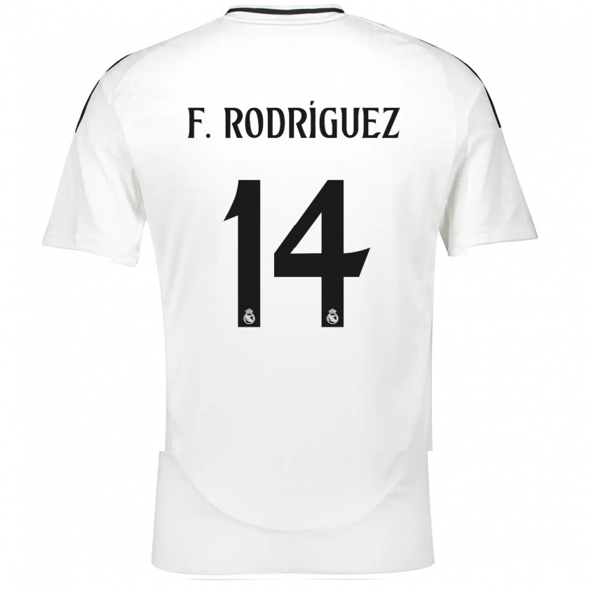 Kandiny Niño Camiseta Fer Rodríguez #14 Blanco 1ª Equipación 2024/25 La Camisa Chile