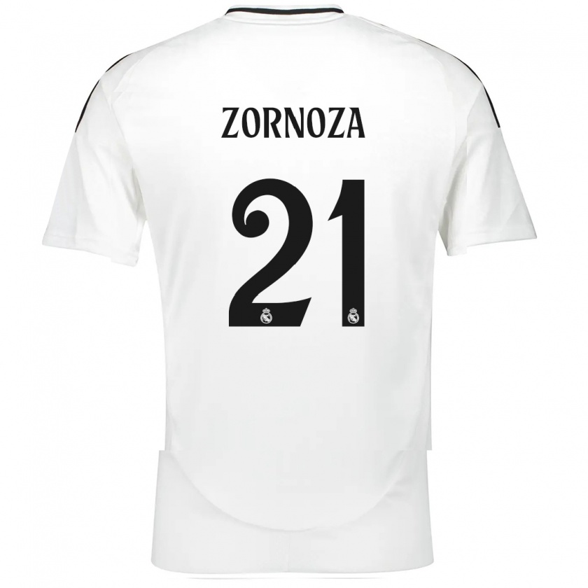 Kandiny Niño Camiseta Claudia Zornoza #21 Blanco 1ª Equipación 2024/25 La Camisa Chile