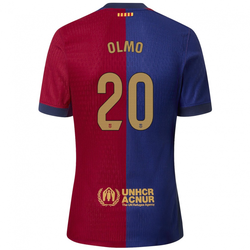 Kandiny Niño Camiseta Dani Olmo #20 Azul Rojo 1ª Equipación 2024/25 La Camisa Chile