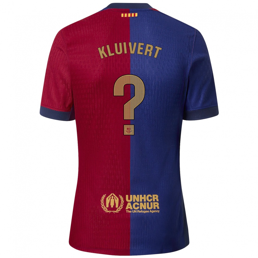 Kandiny Niño Camiseta Shane Kluivert #0 Azul Rojo 1ª Equipación 2024/25 La Camisa Chile