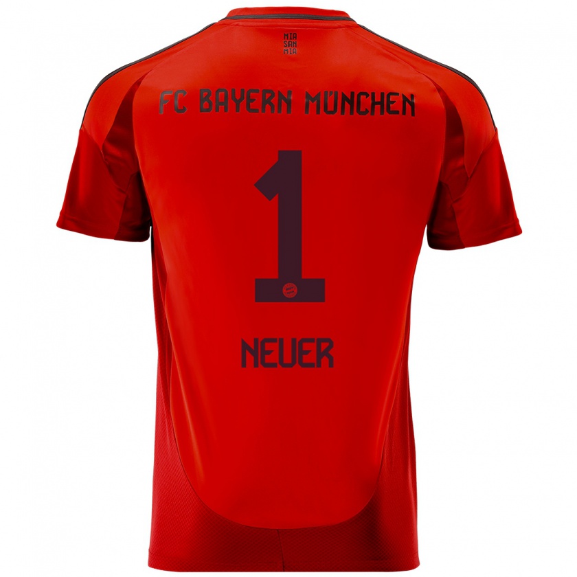 Kandiny Niño Camiseta Manuel Neuer #1 Rojo 1ª Equipación 2024/25 La Camisa Chile