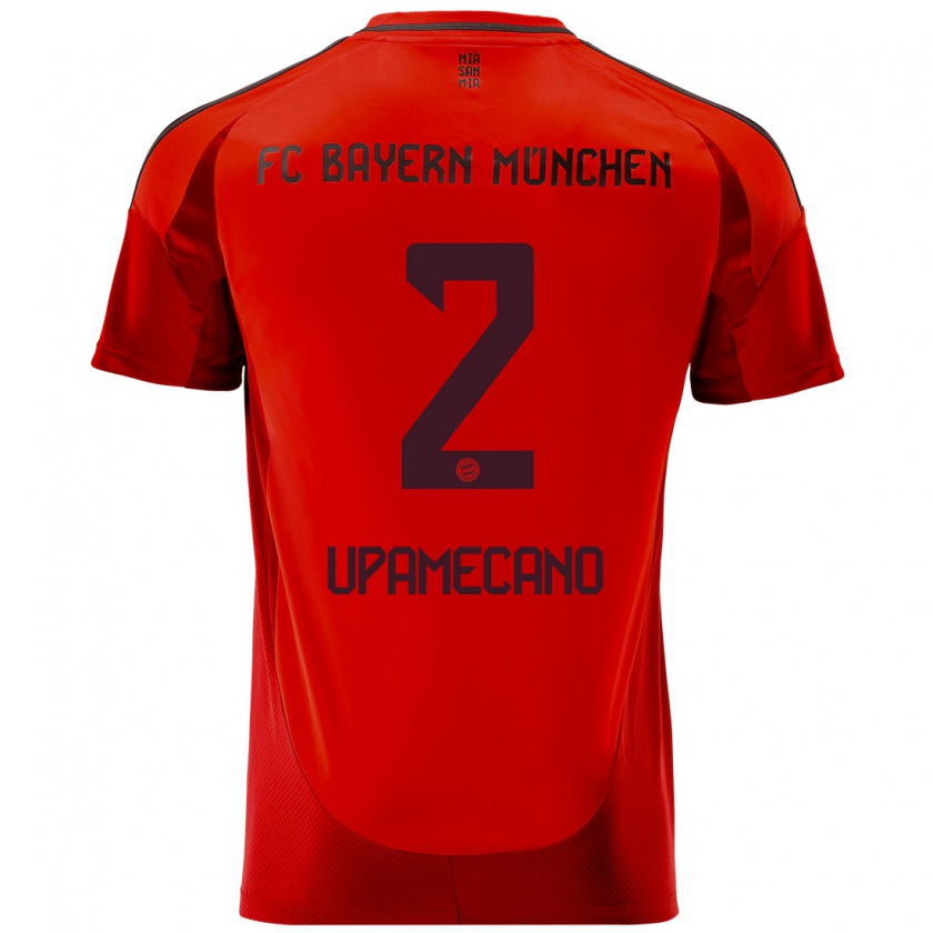 Kandiny Niño Camiseta Dayot Upamecano #2 Rojo 1ª Equipación 2024/25 La Camisa Chile