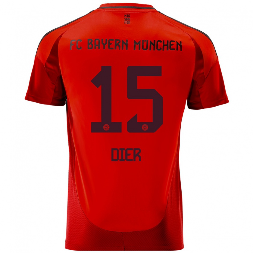 Kandiny Niño Camiseta Eric Dier #15 Rojo 1ª Equipación 2024/25 La Camisa Chile