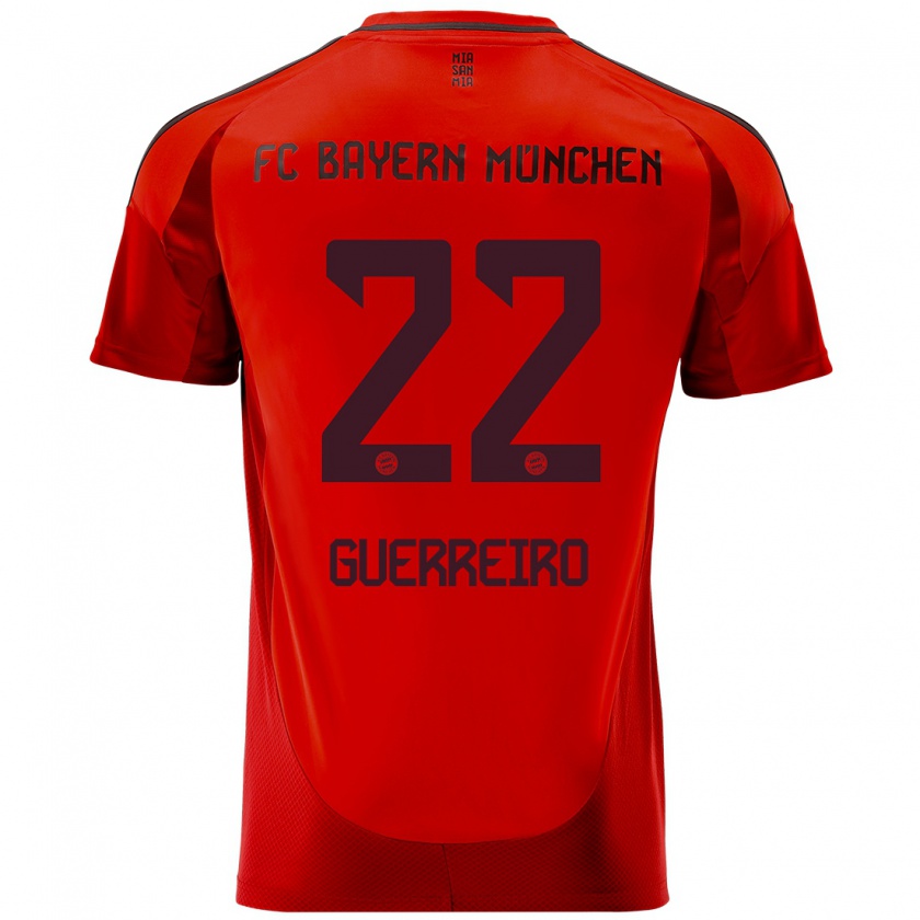 Kandiny Niño Camiseta Raphaël Guerreiro #22 Rojo 1ª Equipación 2024/25 La Camisa Chile