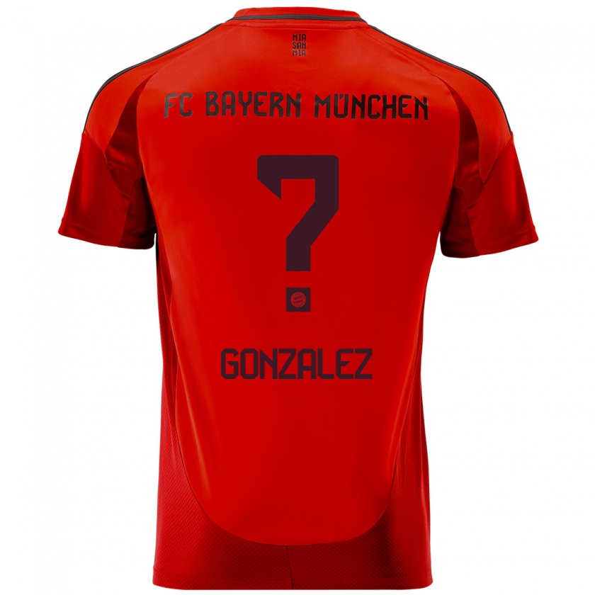 Kandiny Niño Camiseta Gabriel Gonzalez #0 Rojo 1ª Equipación 2024/25 La Camisa Chile