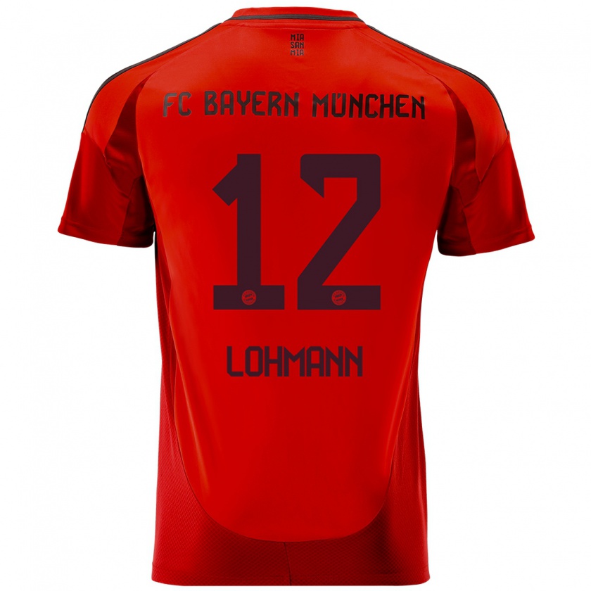 Kandiny Niño Camiseta Sydney Lohmann #12 Rojo 1ª Equipación 2024/25 La Camisa Chile