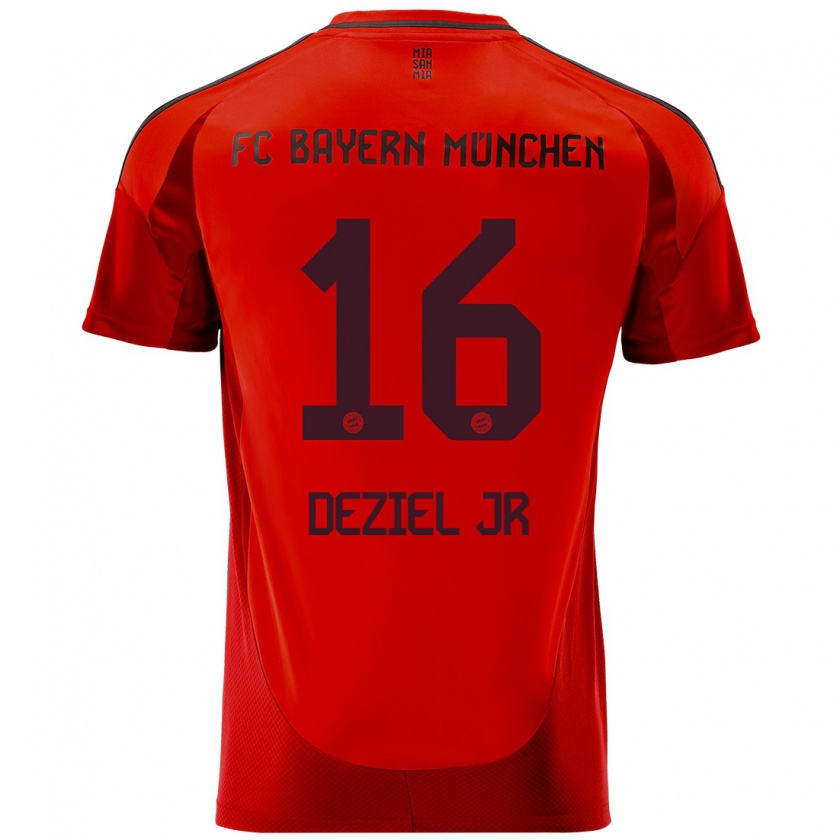 Kandiny Niño Camiseta Robert Deziel Jr #16 Rojo 1ª Equipación 2024/25 La Camisa Chile