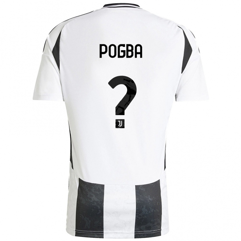 Kandiny Niño Camiseta Paul Pogba #0 Blanco Negro 1ª Equipación 2024/25 La Camisa Chile