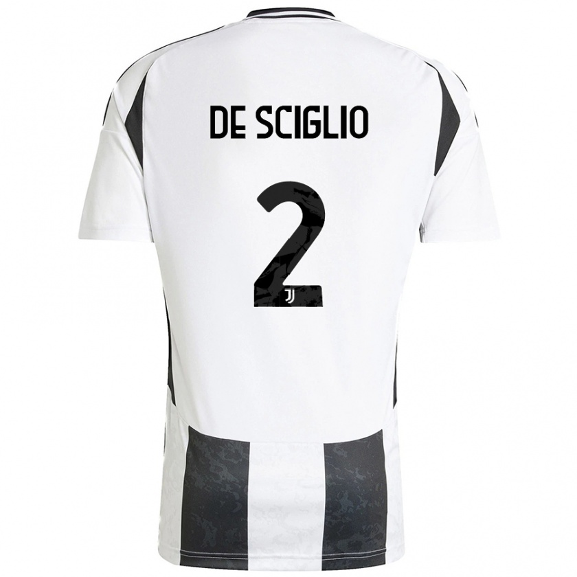 Kandiny Niño Camiseta Mattia De Sciglio #2 Blanco Negro 1ª Equipación 2024/25 La Camisa Chile