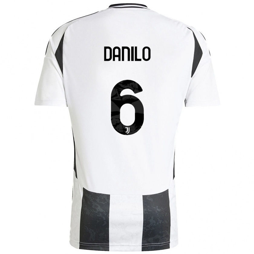 Kandiny Niño Camiseta Danilo #6 Blanco Negro 1ª Equipación 2024/25 La Camisa Chile