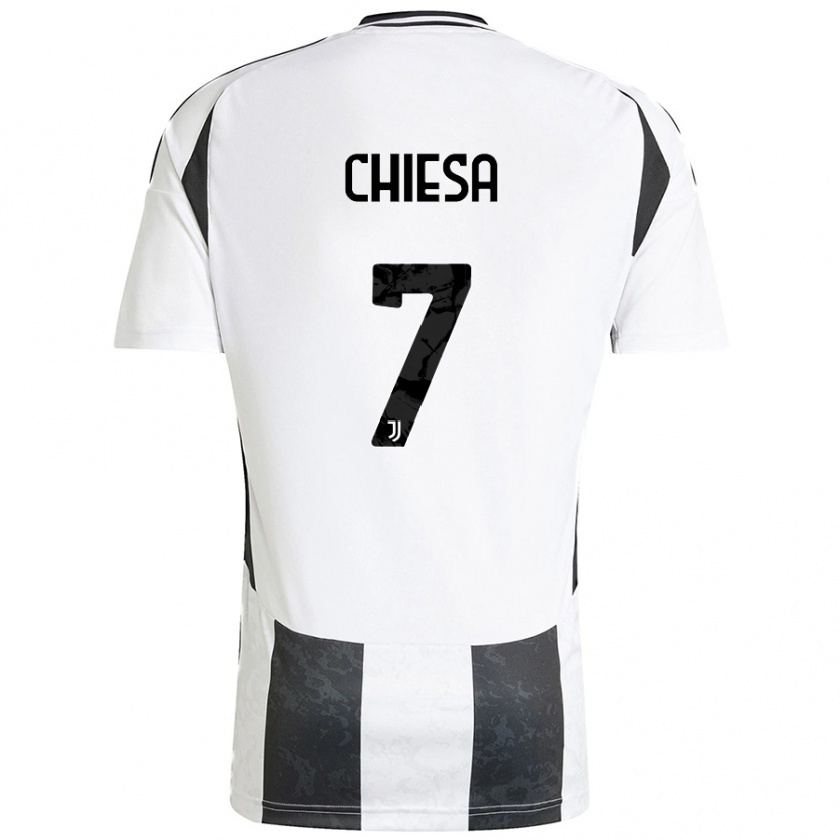 Kandiny Niño Camiseta Federico Chiesa #7 Blanco Negro 1ª Equipación 2024/25 La Camisa Chile