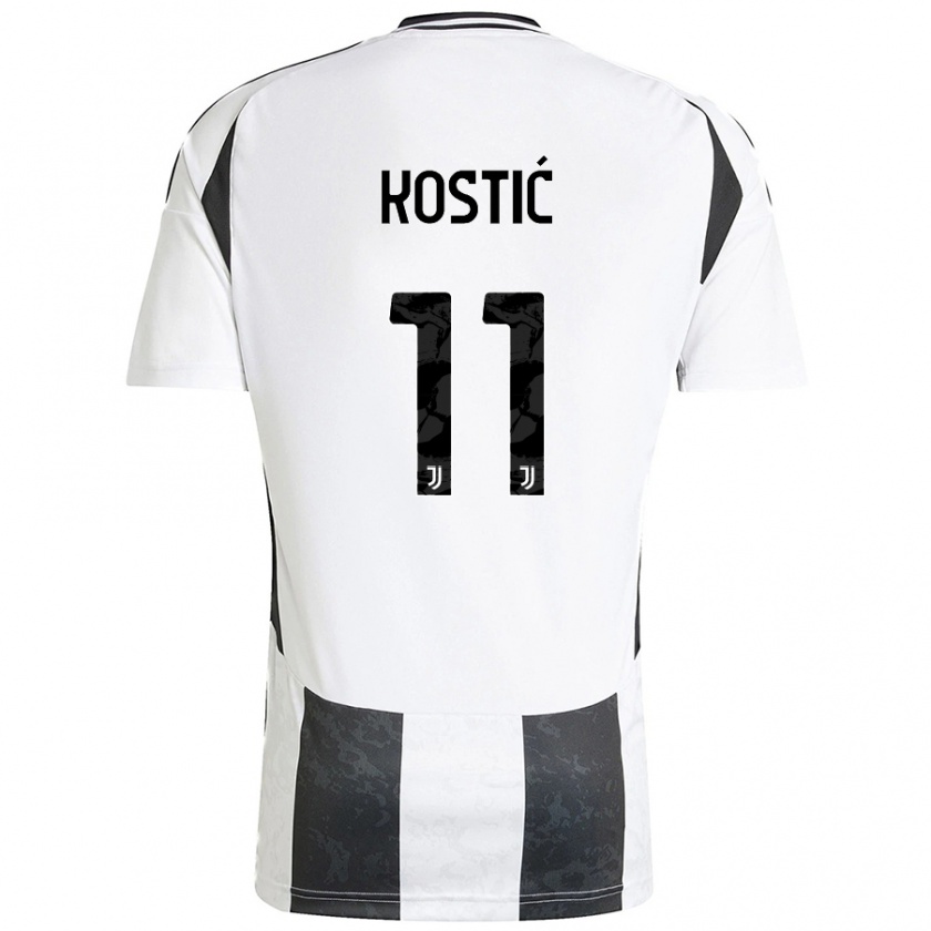 Kandiny Niño Camiseta Filip Kostić #11 Blanco Negro 1ª Equipación 2024/25 La Camisa Chile