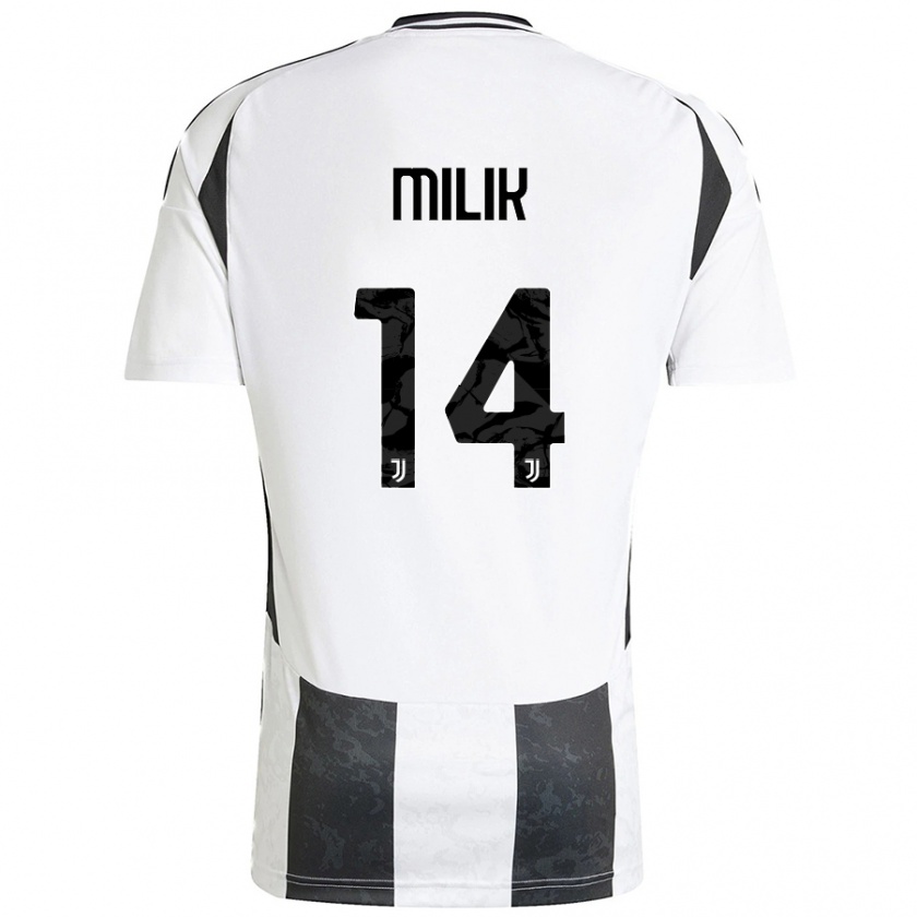 Kandiny Niño Camiseta Arkadiusz Milik #14 Blanco Negro 1ª Equipación 2024/25 La Camisa Chile