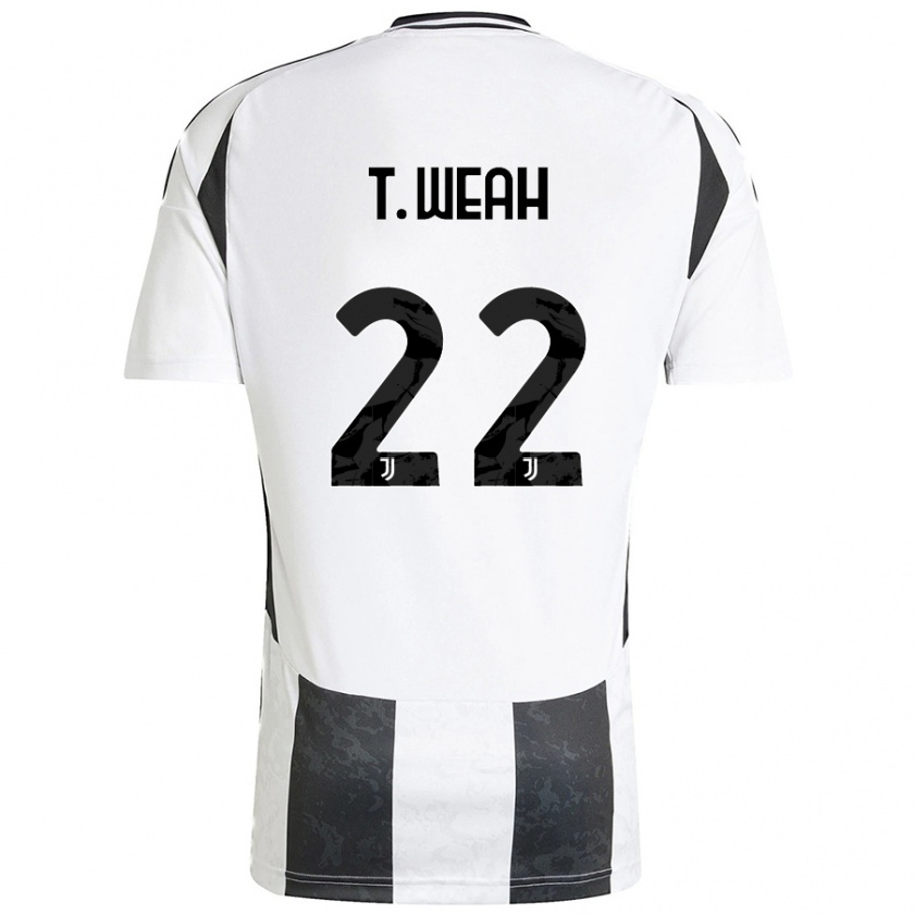 Kandiny Niño Camiseta Timothy Weah #22 Blanco Negro 1ª Equipación 2024/25 La Camisa Chile