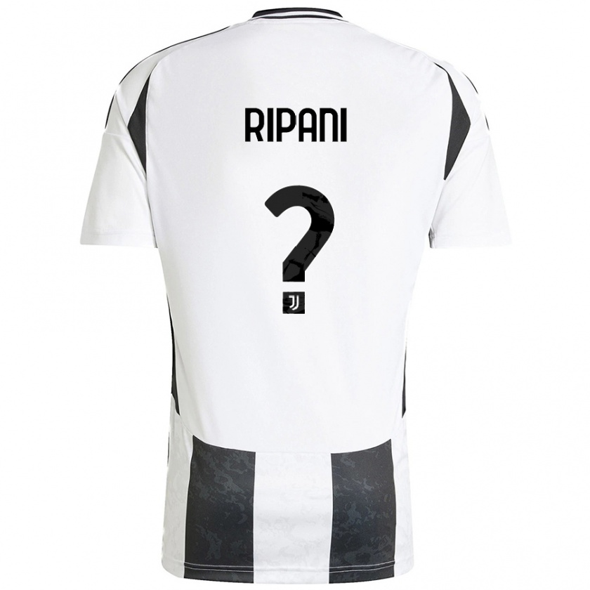 Kandiny Niño Camiseta Diego Ripani #0 Blanco Negro 1ª Equipación 2024/25 La Camisa Chile