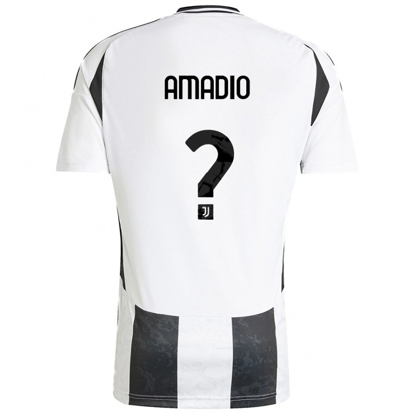 Kandiny Niño Camiseta Alex Amadio #0 Blanco Negro 1ª Equipación 2024/25 La Camisa Chile