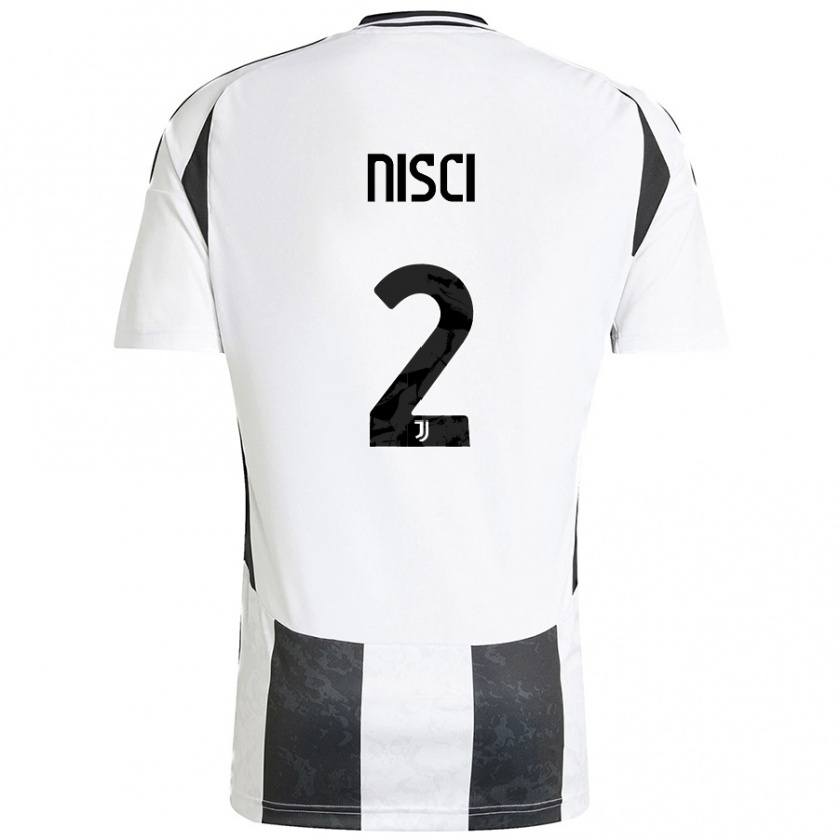 Kandiny Niño Camiseta Alessandro Nisci #2 Blanco Negro 1ª Equipación 2024/25 La Camisa Chile