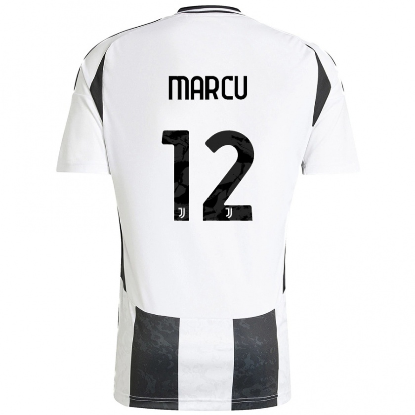 Kandiny Niño Camiseta Alessio Marcu #12 Blanco Negro 1ª Equipación 2024/25 La Camisa Chile