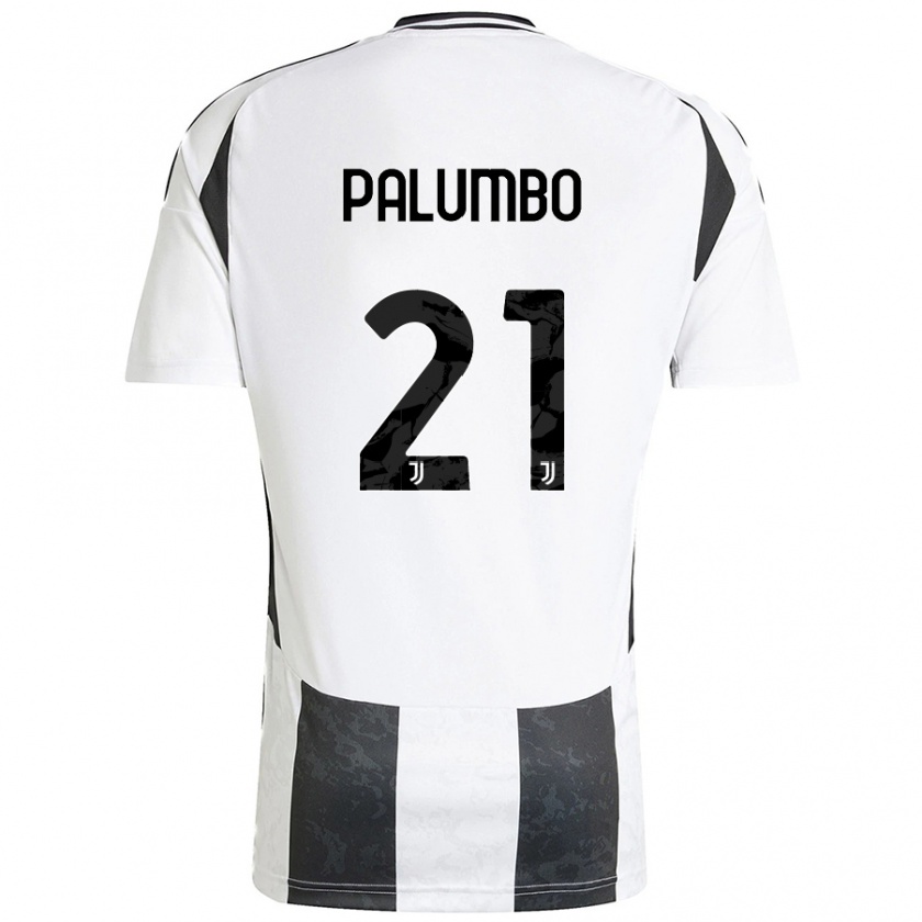 Kandiny Niño Camiseta Martin Palumbo #21 Blanco Negro 1ª Equipación 2024/25 La Camisa Chile