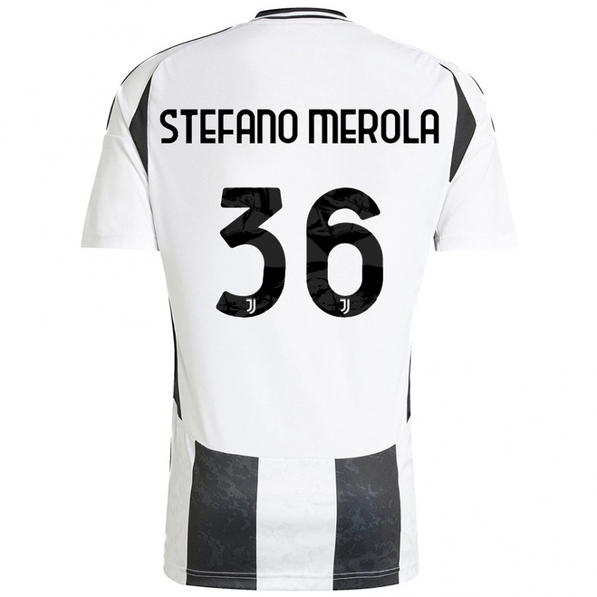 Kandiny Niño Camiseta Antonio Stefano Merola #36 Blanco Negro 1ª Equipación 2024/25 La Camisa Chile