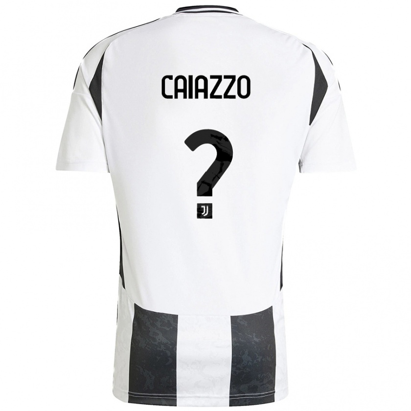 Kandiny Niño Camiseta Sara Caiazzo #0 Blanco Negro 1ª Equipación 2024/25 La Camisa Chile