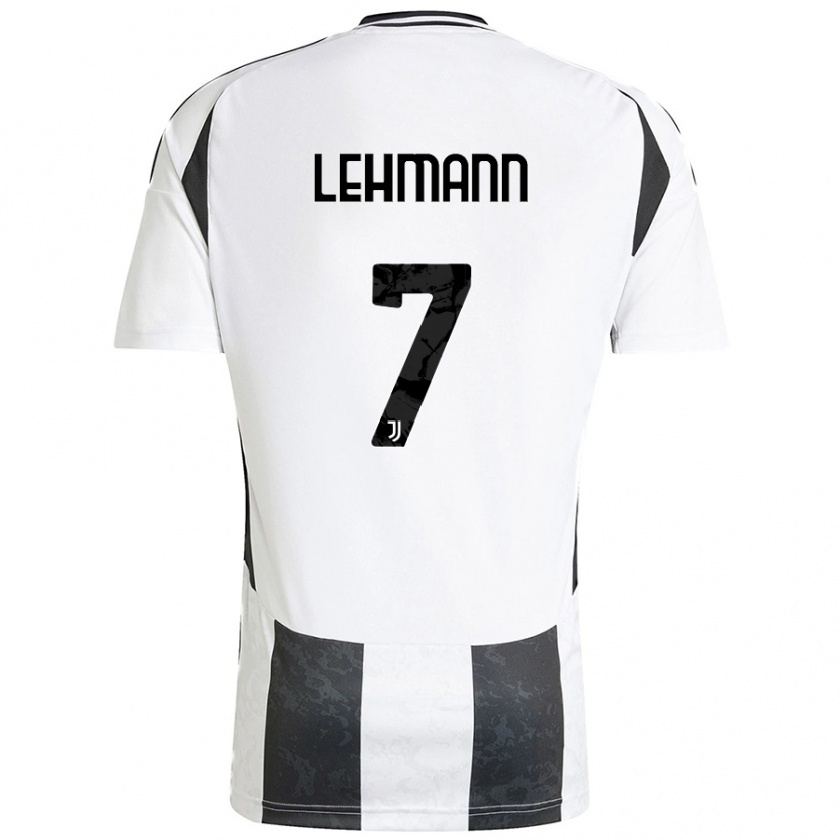 Kandiny Niño Camiseta Alisha Lehmann #7 Blanco Negro 1ª Equipación 2024/25 La Camisa Chile