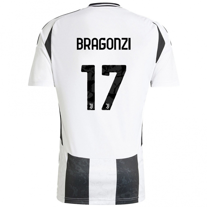 Kandiny Niño Camiseta Asia Bragonzi #17 Blanco Negro 1ª Equipación 2024/25 La Camisa Chile