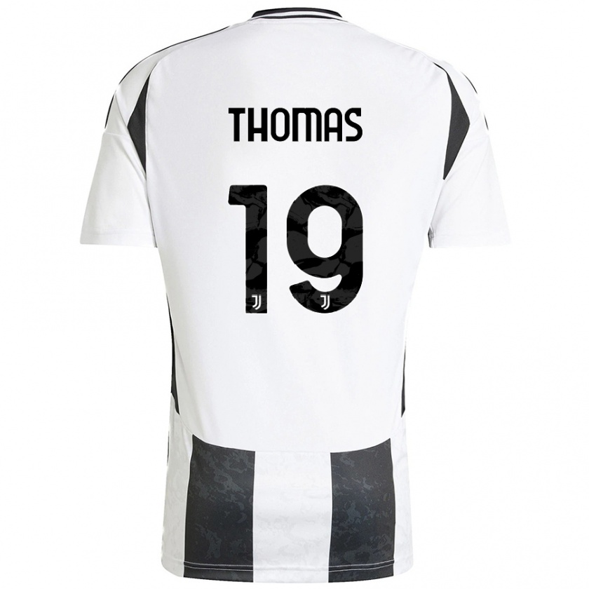 Kandiny Niño Camiseta Lindsey Thomas #19 Blanco Negro 1ª Equipación 2024/25 La Camisa Chile