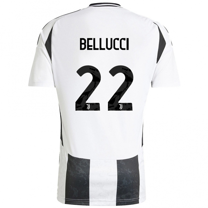 Kandiny Niño Camiseta Melissa Bellucci #22 Blanco Negro 1ª Equipación 2024/25 La Camisa Chile