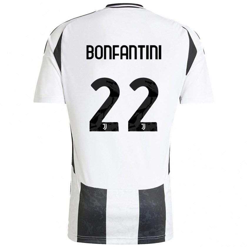 Kandiny Niño Camiseta Agnese Bonfantini #22 Blanco Negro 1ª Equipación 2024/25 La Camisa Chile